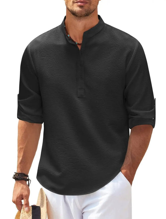 Stand Up Collar Shirt for Men